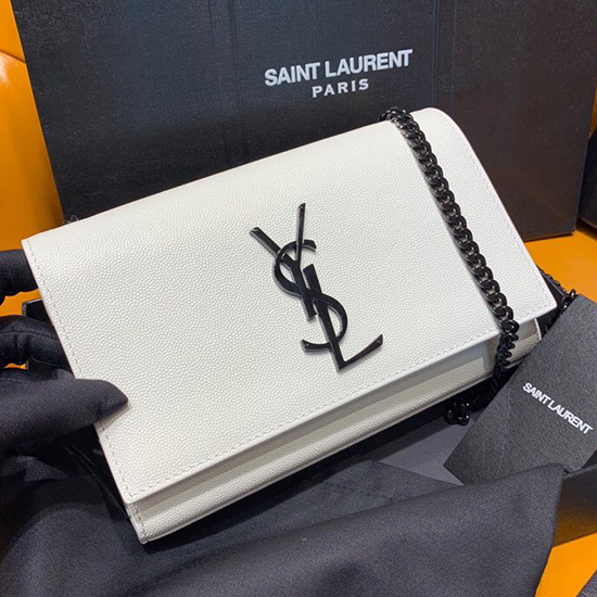 бяла малка чанта Saint Laurent Kate 469390