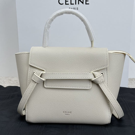 бяла чанта за колан от зърнеста телешка кожа Celine Cb202428