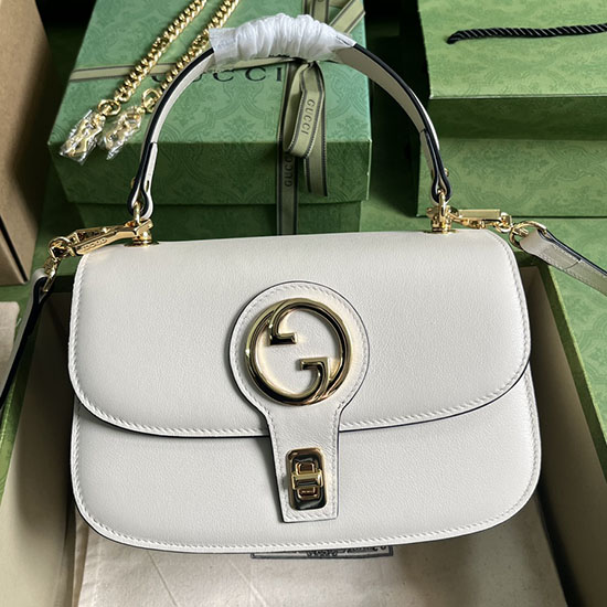 бяла чанта с горна дръжка Gucci Blondie 735101