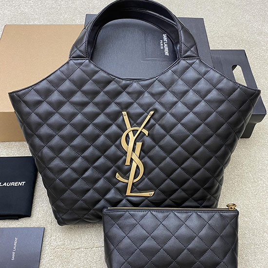 голяма пазарска чанта Saint Laurent Icare черна 698652