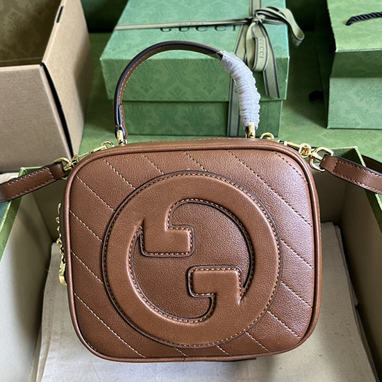 кафява чанта с горна дръжка Gucci Blondie 744434