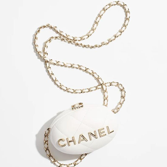 клъч Chanel с верига бял Ap3252