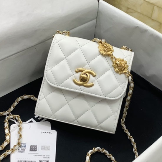 клъч Chanel с верига бял Ap3425