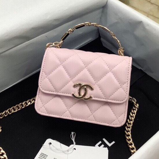 клъч Chanel с верига розов Ap2758