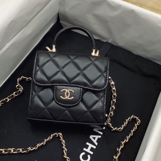 клъч Chanel с верижка черен Ap2682