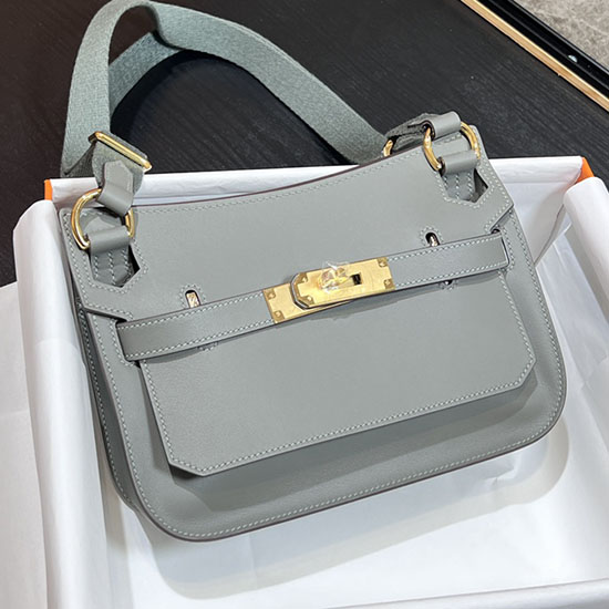 кожена мини чанта Hermes Swift Gris Meyer Hj0730