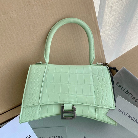 кожена чанта тип пясъчен часовник Balenciaga с крокодил B59354b10