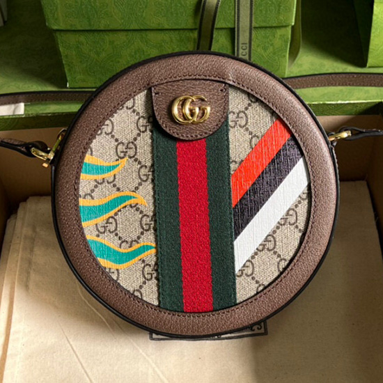 кръгла чанта за през рамо Gucci с двойно G 574978