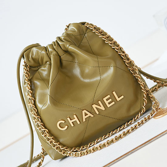 мини чанта Chanel 22 зелена As3980