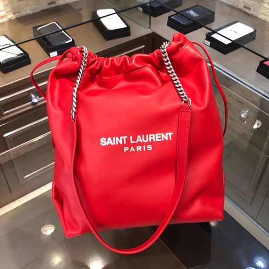 несесер от червена агнешка кожа на Saint Laurent 538447