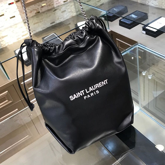 несесер от черна агнешка кожа на Saint Laurent 538447