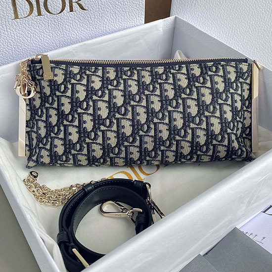 платнена клубна чанта Dior синя D6521