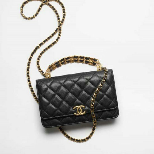 портфейл Chanel на верижка черен Ap3019