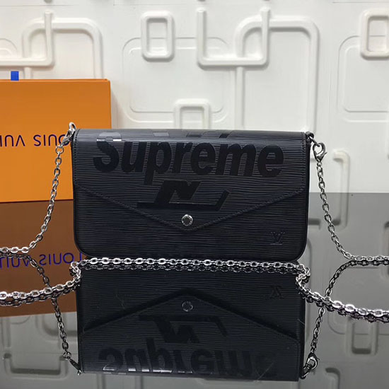 портфейл с верижка Louis Vuitton Supreme X Felicie Noir M61276