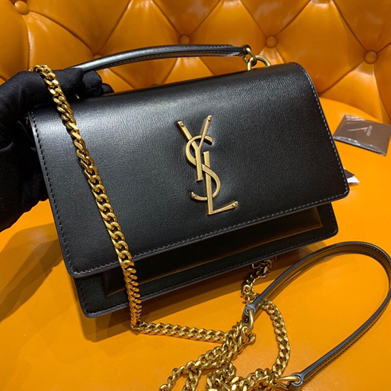 портфейл с верижка Saint Laurent Sunset черен 533026