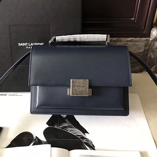 средна чанта Bellechasse Saint Laurent от синя кожа 482051