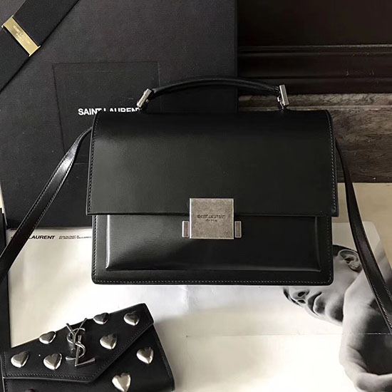 средна чанта Bellechasse Saint Laurent от черна кожа 482051