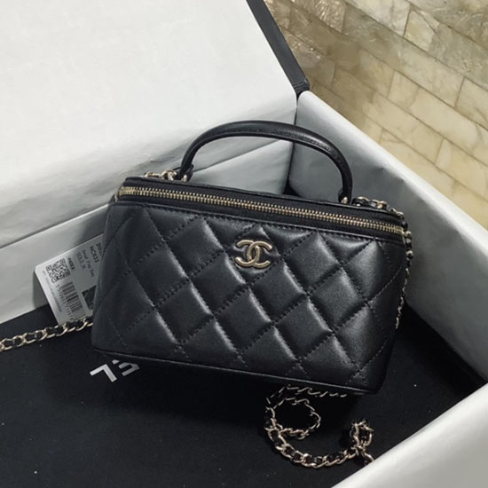 тоалетна кутия Chanel с верижка черна Ap2199