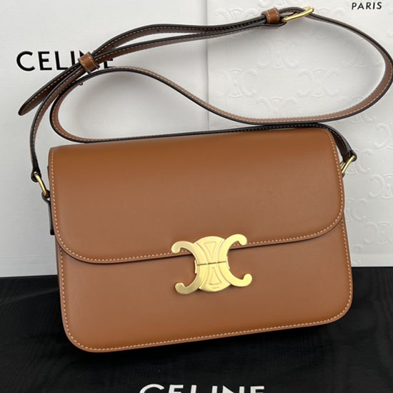 тъмнокафява чанта Celine Medium Triomphe Cl35023