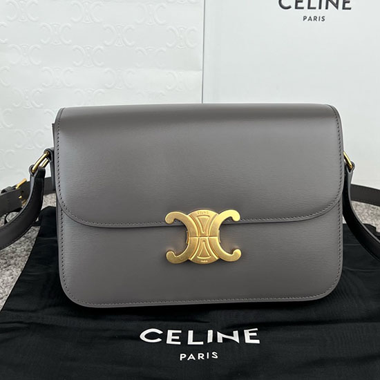 чанта Celine Medium Triomphe тъмно сива Cl35023