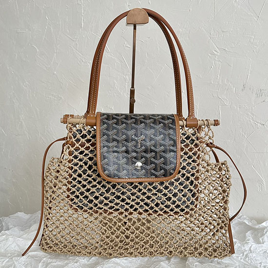 чанта Goyard Aligre чанта от рафия G6906 кафява