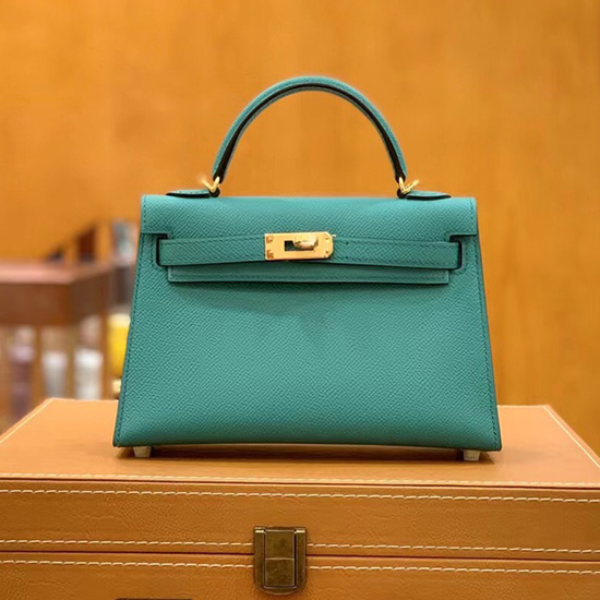 чанта Hermes Mini Kelly Ii Bleu Paon H82401