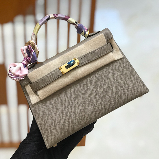 чанта Hermes Mini Kelly Ii Gris Asphalt H82401