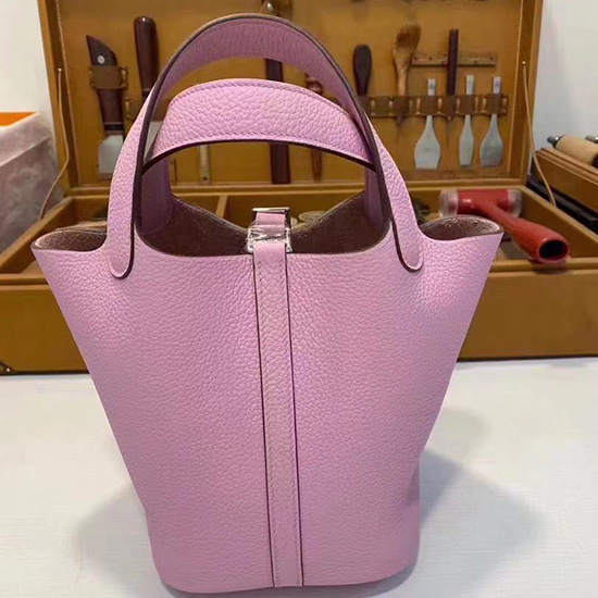 чанта Hermes Picotin Lock 22 Mauve Sylvestre H82301