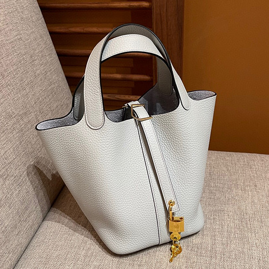 чанта Hermes Picotin Lock 22 Tote Blume Brume H82301