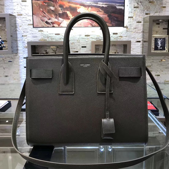 чанта Saint Laurent Sac De Jour от зелена козя кожа 378299