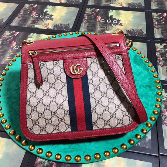 червена платнена чанта през рамо Gucci Gg 523658