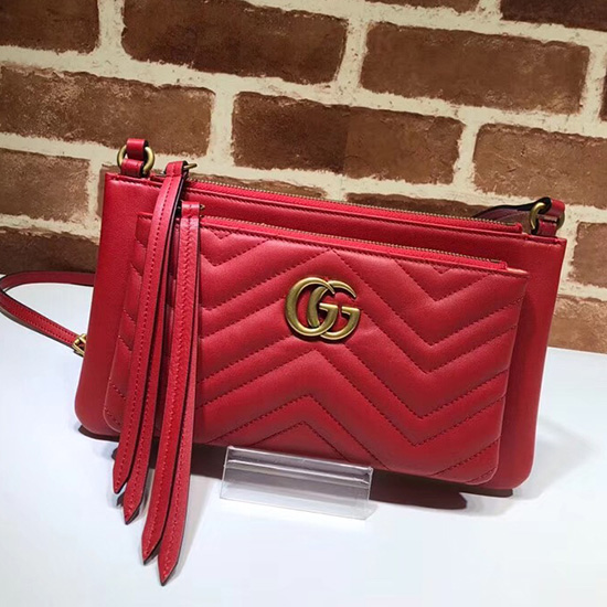 червена чанта през рамо Gucci Gg Marmont 453878