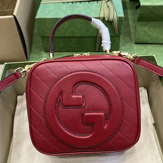 червена чанта с горна дръжка Gucci Blondie 744434