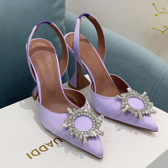 Amina Muaddi Saténové Lodičky Begum Slingback Ab09