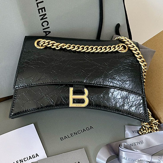 Balenciaga Crush Malá řetízková Taška černá B716351