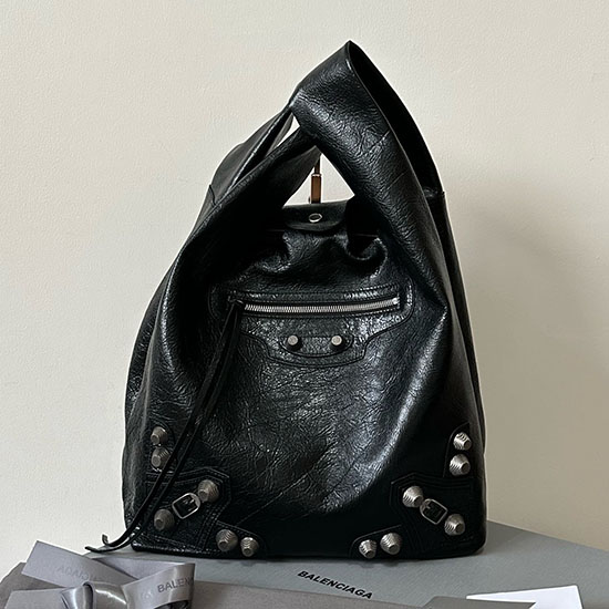 Balenciaga Kožená Nákupní Taška Le Cagole černá B780976