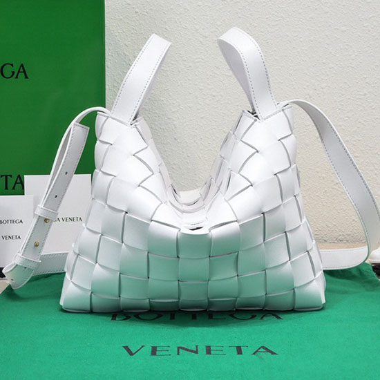 Bottega Veneta Bowlingová Kazetová Taška Bílá B730327