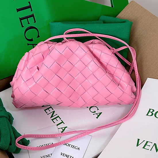 Bottega Veneta Mini Intrecciato Pouzdro Růžové B585852