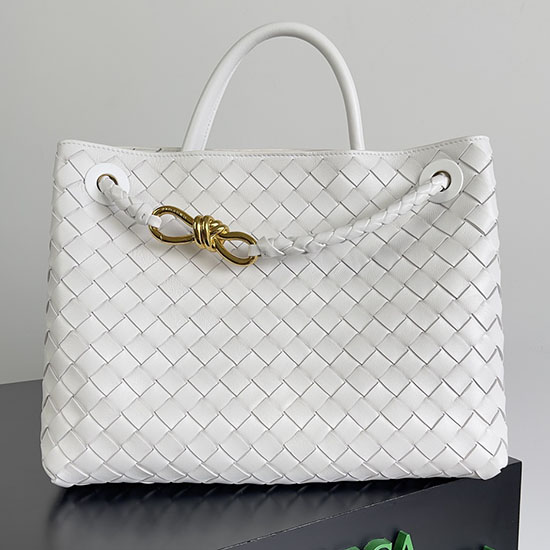 Bottega Veneta Střední Andiamo Taška Bílá B743572