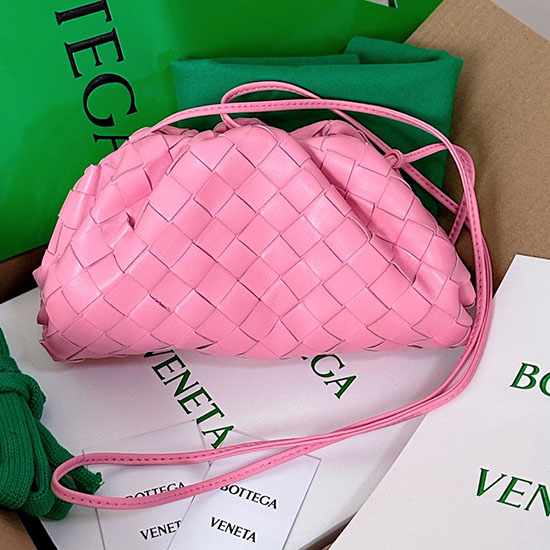 Bottega Veneta Tkaná Kůže Malé Pouzdro Růžové B585853