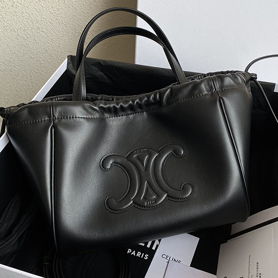 Celine Small Cabas Stahovací šňůrka Cuir Triomphe Black C35307