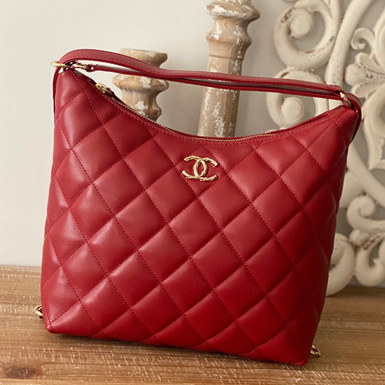 Chanel Maxi Hobo Taška červená As3488