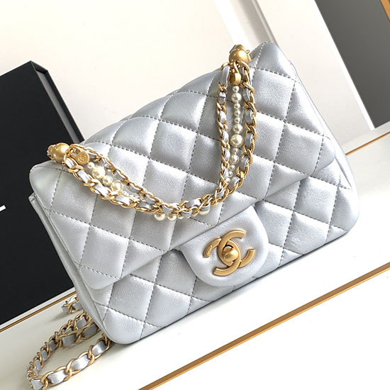 Chanel Mini Taška S Klapkou Modrá As4385