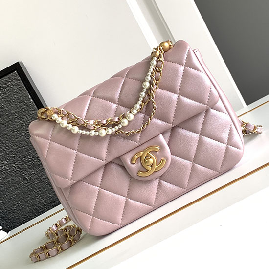 Chanel Mini Taška S Klapkou Růžová As4384