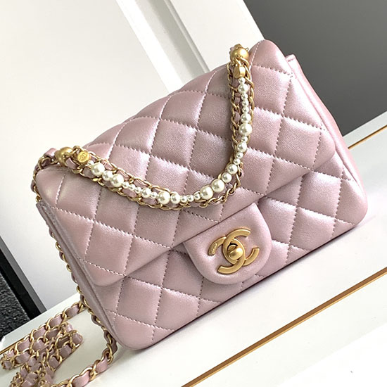 Chanel Mini Taška S Klapkou Růžová As4385