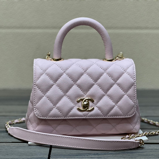 Chanel Mini Taška S Klopou S Horním Uchem Růžová As2215