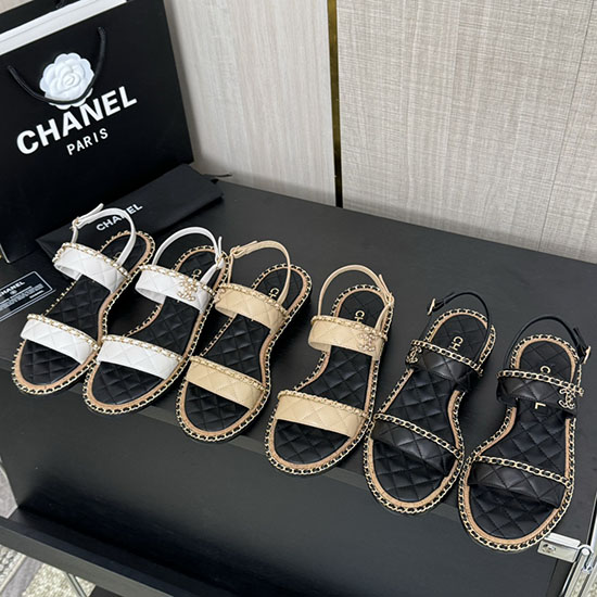 Chanel Sandály Z Jehněčí Kůže Msc043007