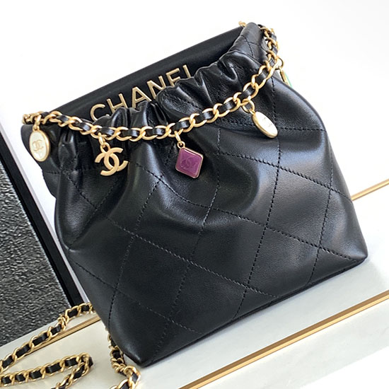 Chanel Small Bucket Bag Black As3793