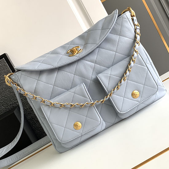 Chanel Velká Hobo Taška Modrá As4668