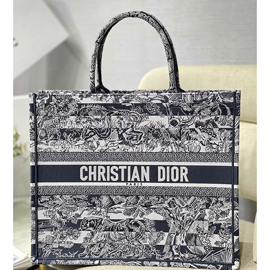 DIOR Vyšívaná Plátěná Taška Na Knihy M1286616